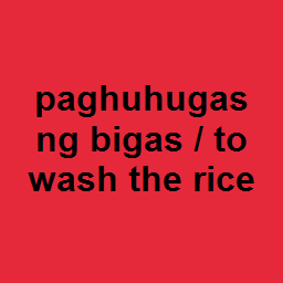 paghuhugas ng bigas / to wash the rice
