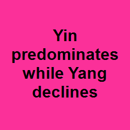 Yin predominates while Yang declines