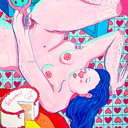 Laying on the kitchen floor