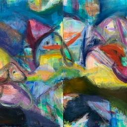 Mommy Mayhem: Bunny Landscapes (Diptych)