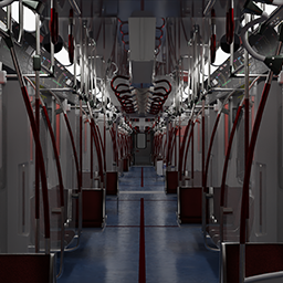 Toronto subway interior — modeled from scratch in Blender.