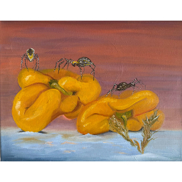 Landscape with Amorphous Peppers and Spiders
