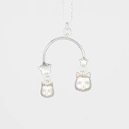 Star Bridge and Two Cats Necklace