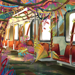 Don't Sleep On The Subway Background Paint overs