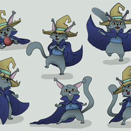 Kitters Character Design sketches and finalization