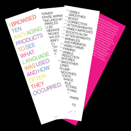 I browsed 10 anti-aging products to see what language was used and how often they occurred