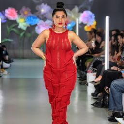 Red Half-Rehung Dress