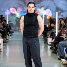 Black Rehung Turtleneck Vest
