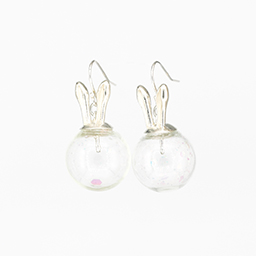The Rabbit Ear Gem French Hook Earrings - Sterling Silver
