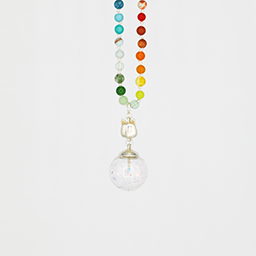 The Petite Cat Gem Rainbow Knotted Bead Necklace