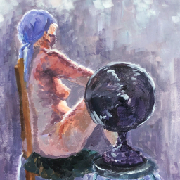 A Lady with Blue Scarf