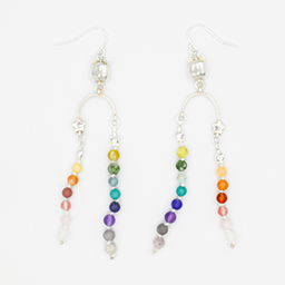 The Petite Cat and Petite Rainbow Bridge French Hook Earrings